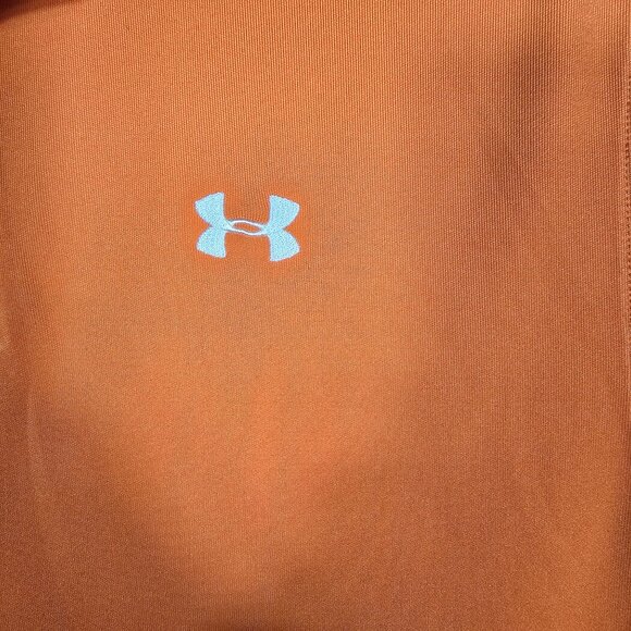 Under Armour Loose Heat Gear Polo Shirt‎ XL Men's Orange Short Sleeve - Picture 9 of 9